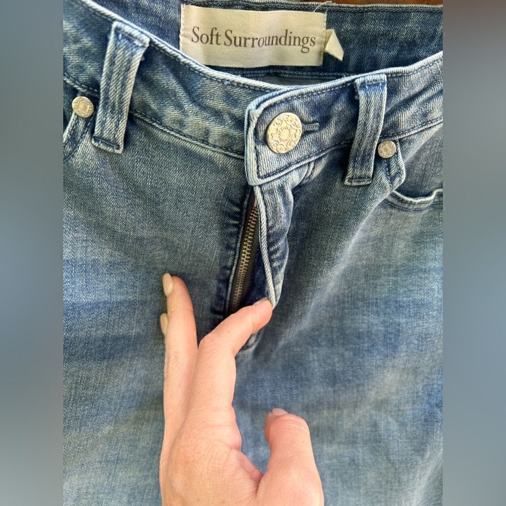 Soft Surroundings Zip Fly Straight Jeans - Picture 4 of 7